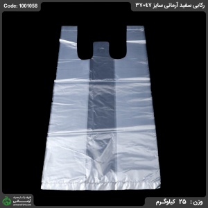 پلاستیک رکابی سفید سایز 47*37 / 25 کیلویی پلاستیک رکابی سفید سایز 47*37 / 25 کیلویی